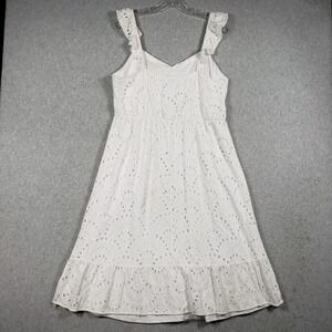 Cottagecore Lily Rose Women White Eyelet Ruffle Midi Dress XXL Romantic Angelic